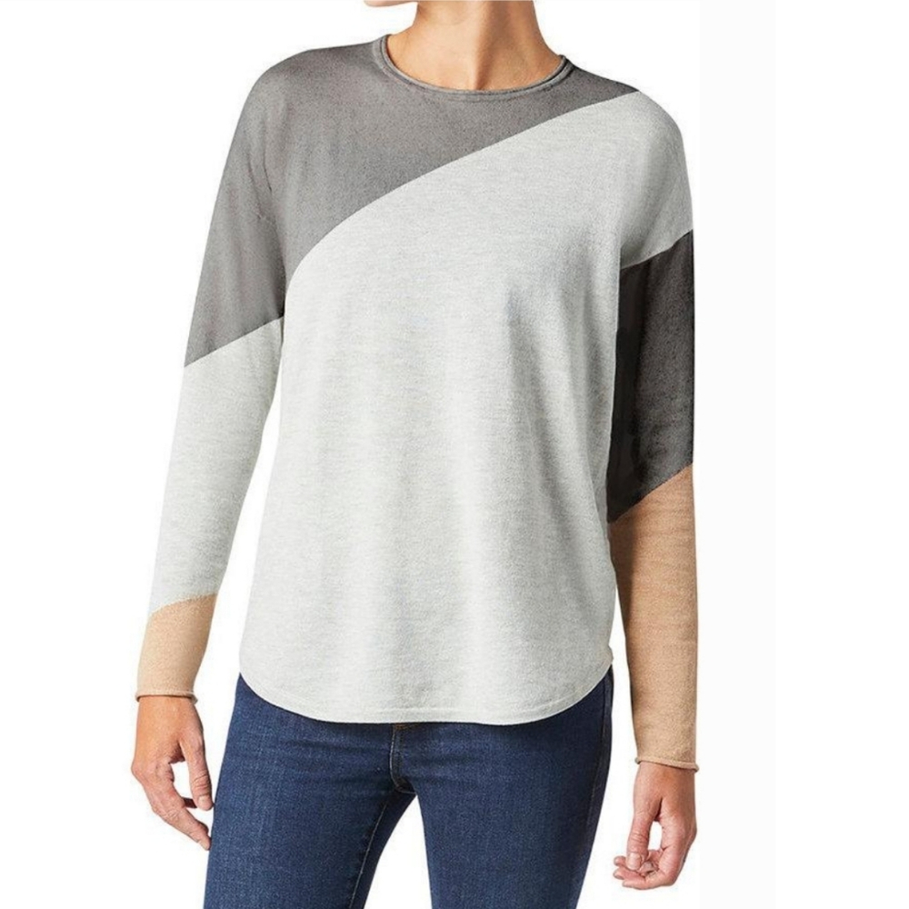 Smartwool Colorblock Gray And Tan Sweater